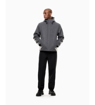 EA7 Casaco em tecido de mistura de l cinzenta