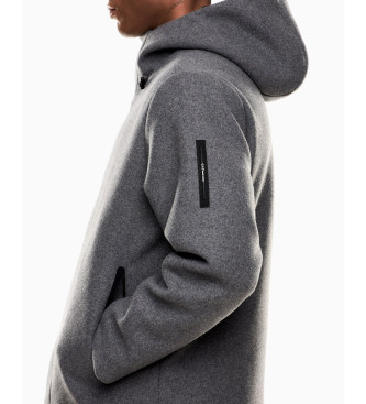 EA7 Casaco em tecido de mistura de l cinzenta