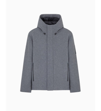 EA7 Casaco em tecido de mistura de l cinzenta