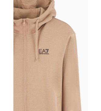 EA7 Core Identity Kapuzen-Sweatpants aus Baumwollmischung schwarz, braun