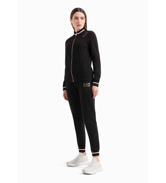 EA7 Tuta da donna Core in cotone elasticizzato nero