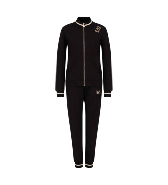 EA7 Tracksuit Core Lady in black stretch cotton