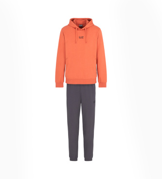 EA7 Chándal de algodón regular fit naranja, gris