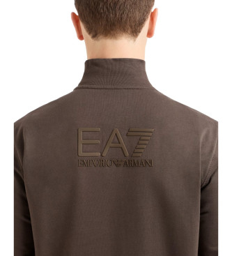 EA7 Visibility cotton tracksuit brown