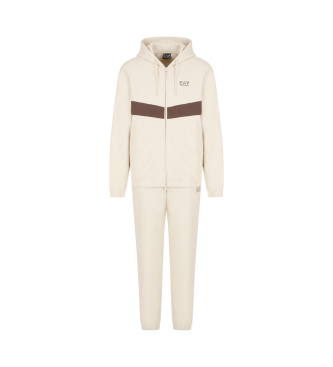 EA7 Zomer Block Tracksuit in beige katoenmix