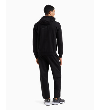 EA7 Visibility cotton tracksuit with hood black