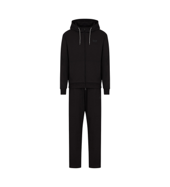 EA7 Visibility cotton tracksuit with hood black