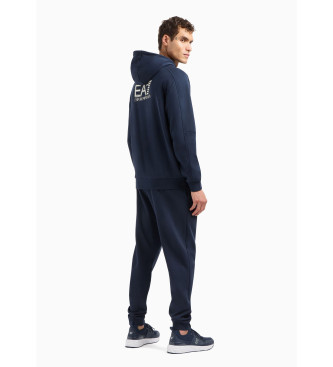 EA7 Visibility Tracksuit in navy cotton blend