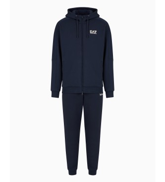 EA7 Visibility Tracksuit in navy cotton blend