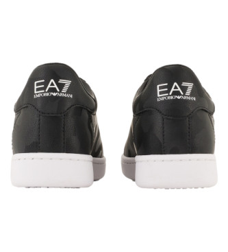 EA7 Klassische Camouflage Leder Sneakers schwarz