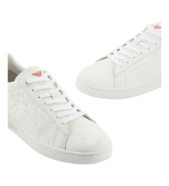 EA7 Sneakers classiche in pelle mimetica bianca