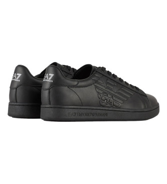 EA7 Klassieke leren sneakers zwart