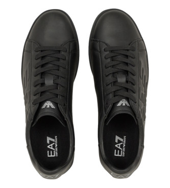 EA7 Klassieke leren sneakers zwart