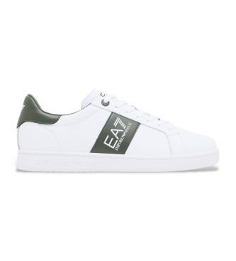 EA7 Klassiske lder-sneakers i hvid