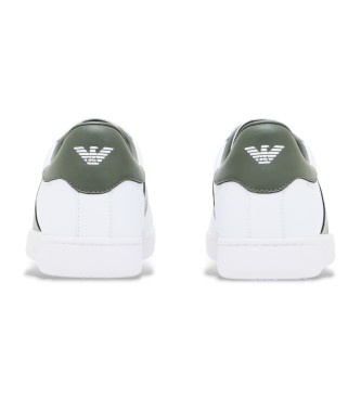 EA7 Klassiske lder-sneakers i hvid