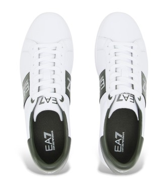 EA7 Klassiske lder-sneakers i hvid