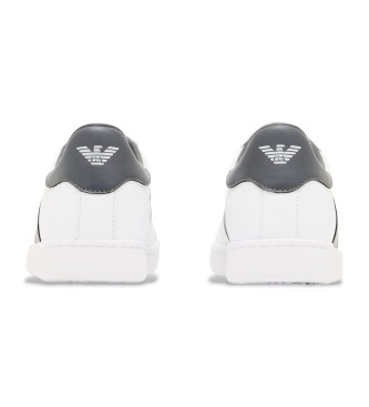 EA7 Klassiske lder-sneakers i hvid