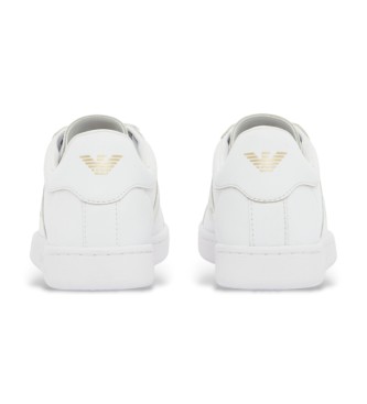 EA7 Klasične usnjene športne copate Ea7 White