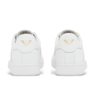 EA7 Klasične usnjene športne copate Ea7 White