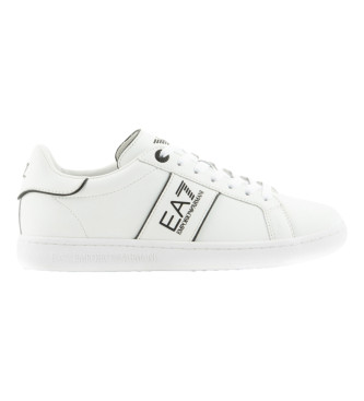 EA7 Classic Logo Lder Sneakers hvid