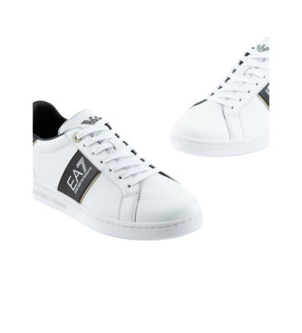 EA7 Klasyczne białe skórzane buty sportowe