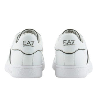 EA7 Klasyczne skórzane trampki białe