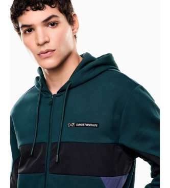 EA7 Tuta sportiva color block verde