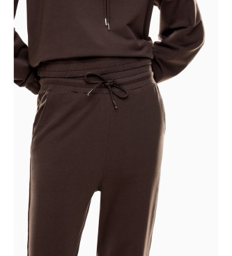 EA7 Organic cotton blend tracksuit with brown maxilogotype