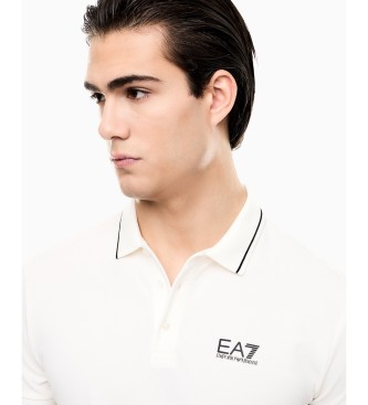 EA7 Polo Core Identity i vit pikétröja