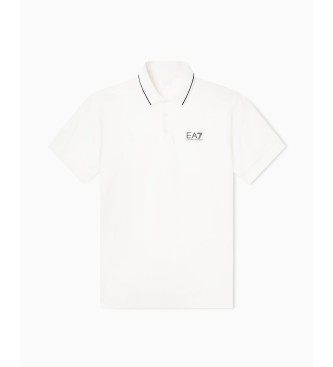 EA7 Polo Core Identity i vit pikétröja