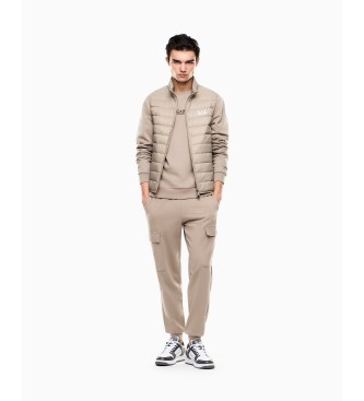 EA7 Modra majica Core Identity v bež barvi