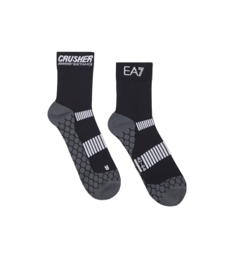 EA7 Lot de 2 chaussettes de course  pied Crusher Distance noires