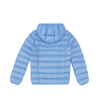 EA7 Visibility hooded quilted bomber jacket blue