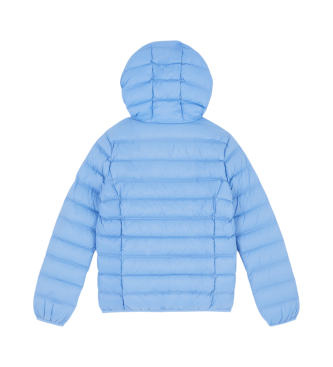 EA7 Visibility hooded quilted bomber jacket blue