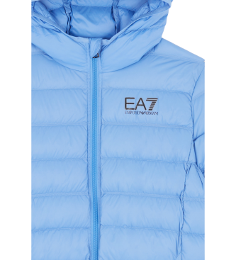 EA7 Visibility hooded quilted bomber jacket blue