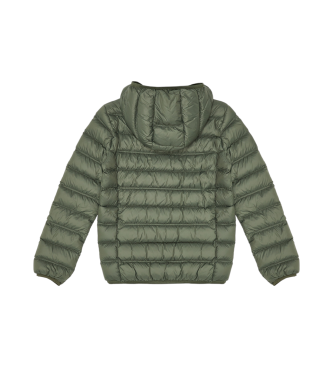 EA7 Visibility hooded quilted bomber jacket green