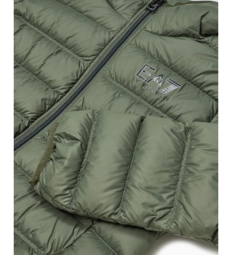 EA7 Visibility hooded quilted bomber jacket green