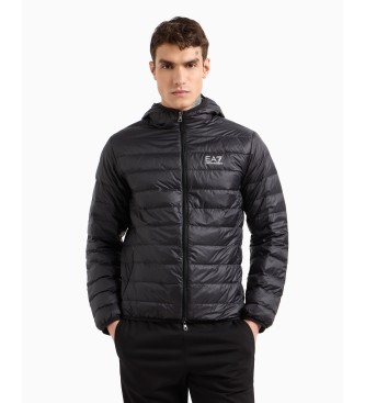 EA7 Chaqueta de plumas plegable Core Identity con capucha negro