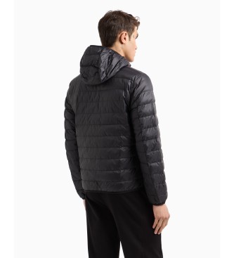 EA7 Chaqueta de plumas plegable Core Identity con capucha negro