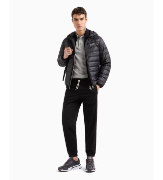 EA7 Chaqueta de plumas plegable Core Identity con capucha negro