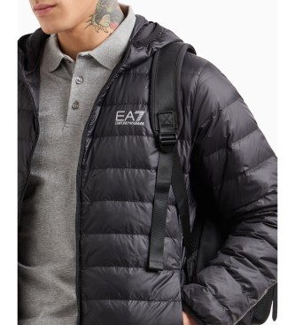 EA7 Chaqueta de plumas plegable Core Identity con capucha negro