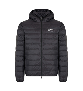 EA7 Chaqueta de plumas plegable Core Identity con capucha negro