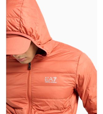 EA7 Foldable down jacket Core Identity with hood Orange