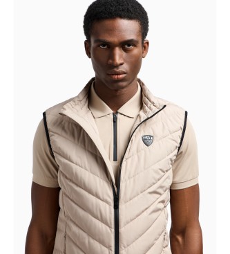 EA7 Foldable quilted waistcoat in beige technical fabric