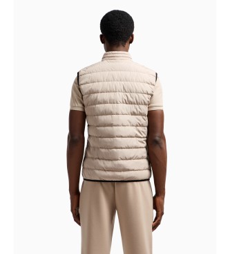 EA7 Foldable quilted waistcoat in beige technical fabric