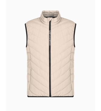 EA7 Foldable quilted waistcoat in beige technical fabric