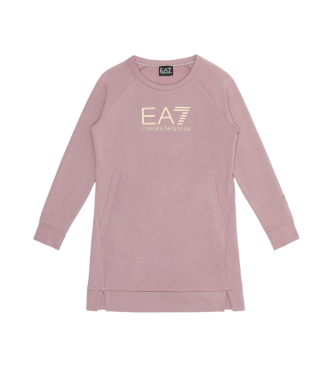 EA7 Shiny Girl dress in pink stretch cotton  