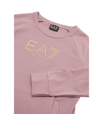 EA7 Vestido de menina brilhante em algodo elstico cor-de-rosa  