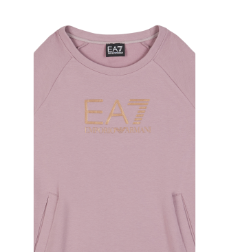 EA7 Vestido de menina brilhante em algodo elstico cor-de-rosa  