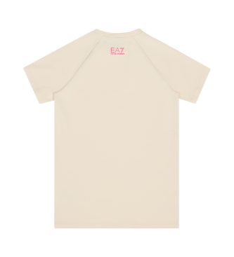 EA7 Visibility-kjole i beige bomuldsjersey med stretch